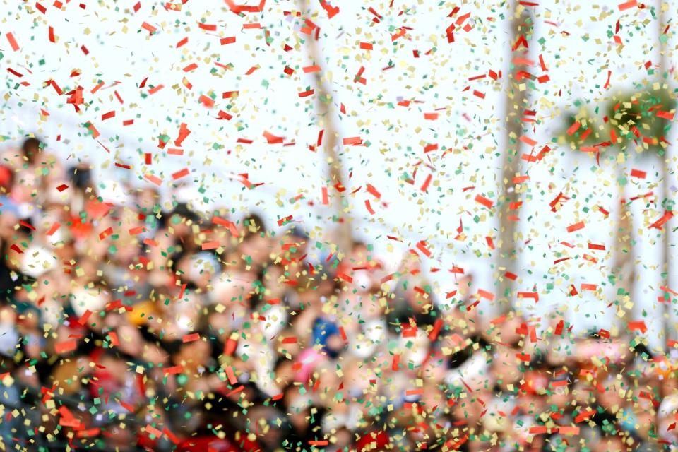 Confetti at the Rose Parade.