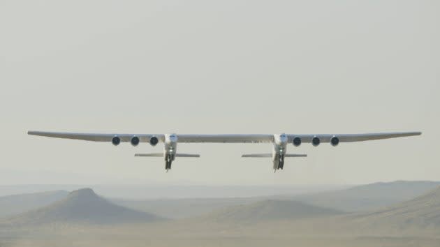 Stratolaunch built the world’s largest plane as an aerial launch vehicle for space. (Stratolaunch via YouTube.)