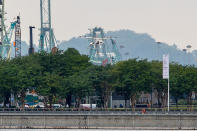 The prototype Volocopter takes off for its test flight over Marina Bay on 22 October 2019. (PHOTO: Dhany Osman / Yahoo News Singapore)