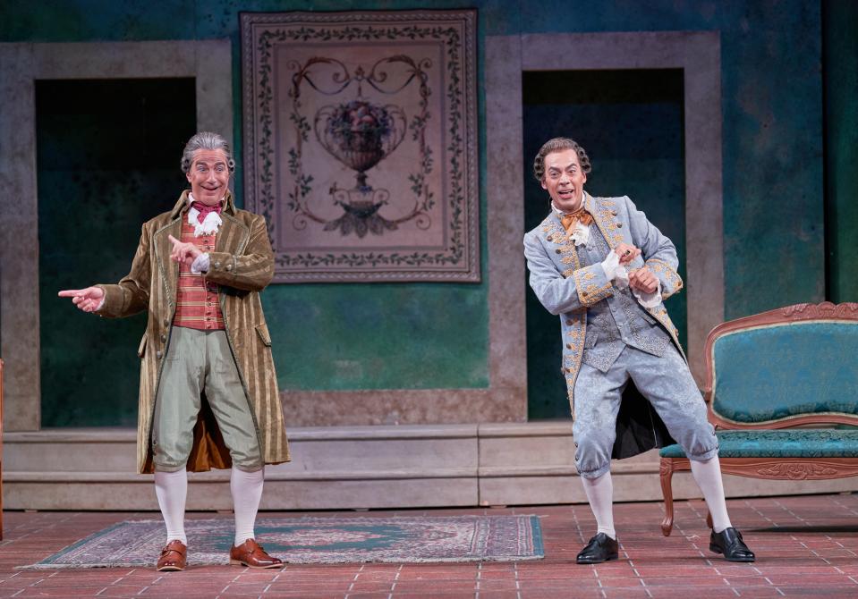 Stefano De Peppo, left, and Filippo Fontana in Domenico Cimarosa’s “The Secret Marriage” at the Sarasota Opera.