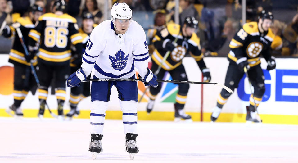The Maple Leafs have a tough decision to make with Jake Gardiner. (Photo by Maddie Meyer/Getty Images)