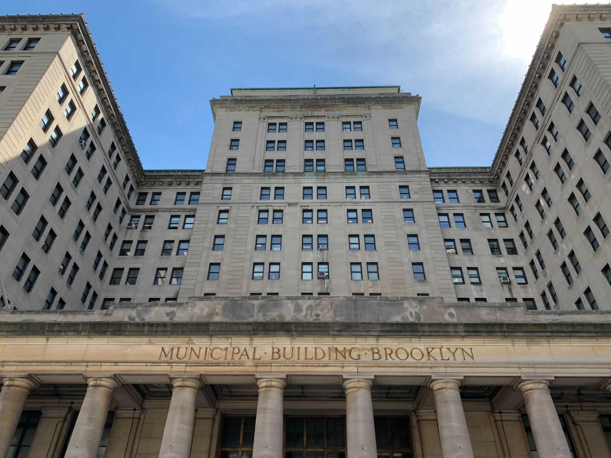 The Brooklyn Municipal Building on Joralemon Street in Downtown Brooklyn.