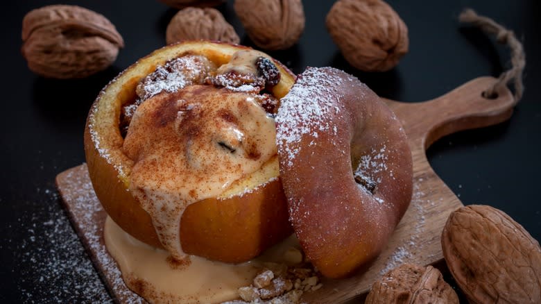 German baked apple with spiced filling