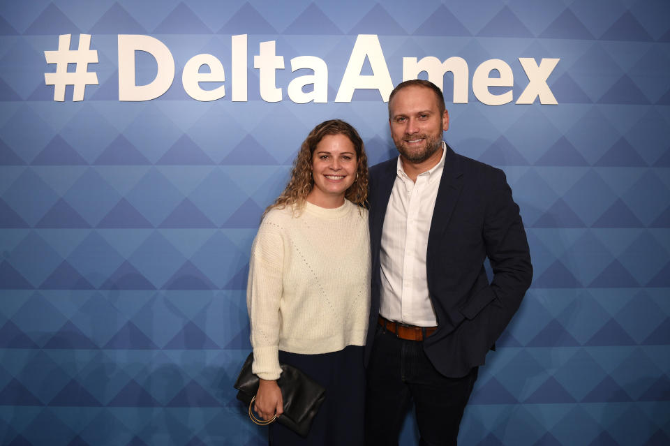 NEW YORK, NEW YORK - OCTOBER 02: Co-founders of Parker City, Ian Clay and Brittany Clay attend the American Express and Delta Air Lines #DeltaAmex Card Relaunch event at 14th Street Garage on October 02, 2019 in New York City. (Photo by Bryan Bedder/Getty Images for American Express)