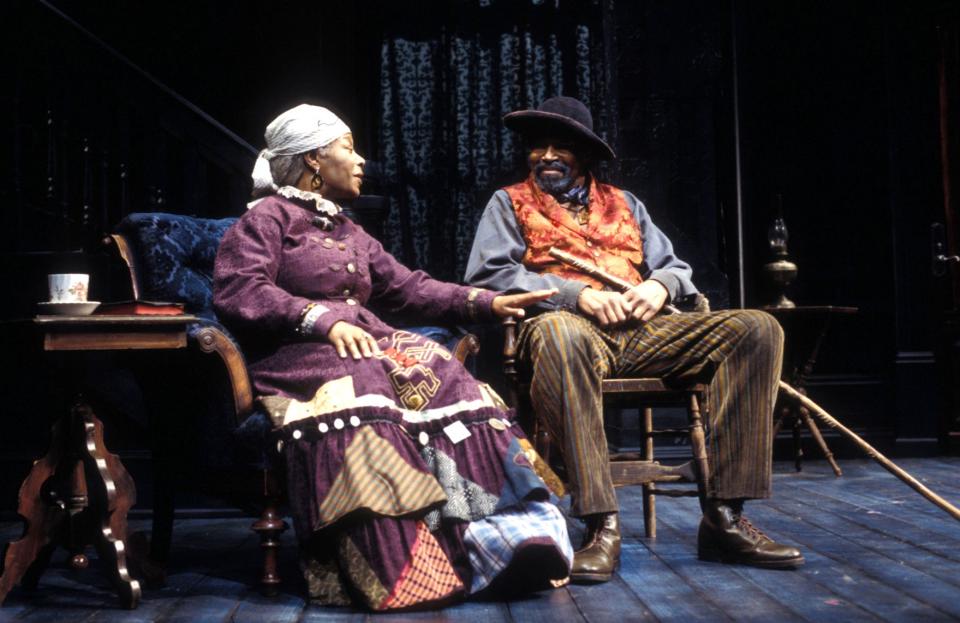 Aunt Ester (Greta Oglesby), left, shares a quiet moment with Solly Two Kings (Anthony Chisholm) in this scene from the Goodman Theatre's production of August Wilson's "Gem of the Ocean."