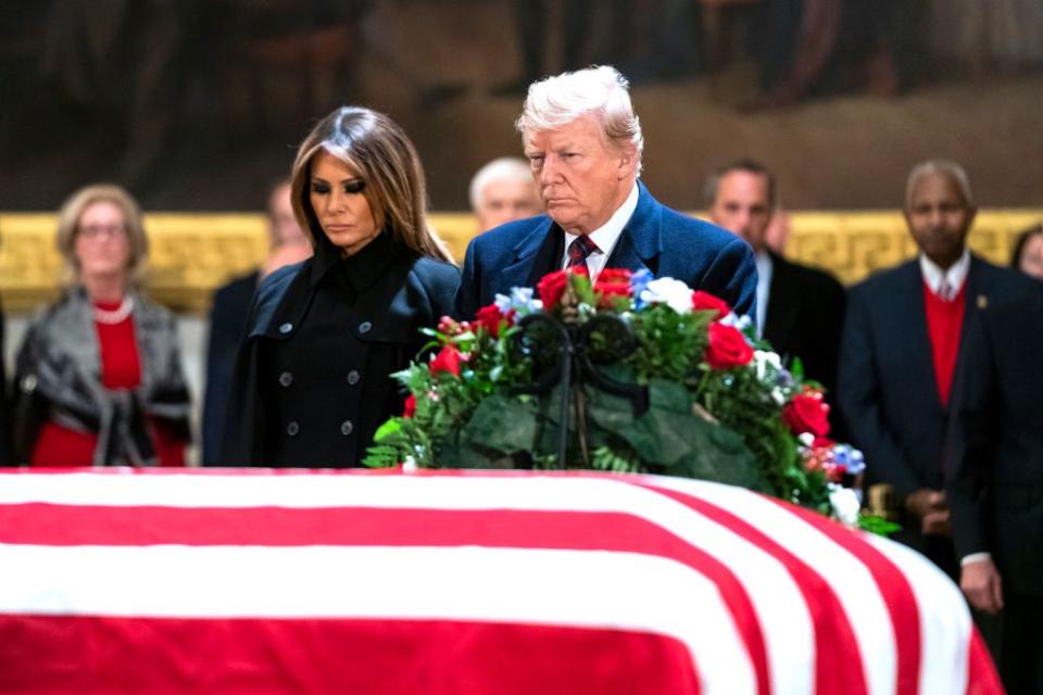 17) Trump pays his respects.