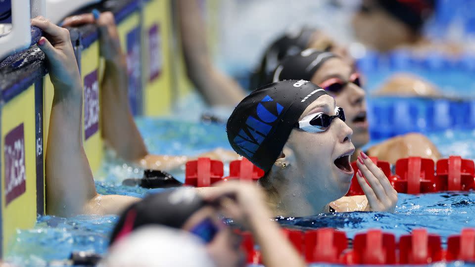 Walsh reacts to breaking a world record. - Sarah Stier/Getty Images