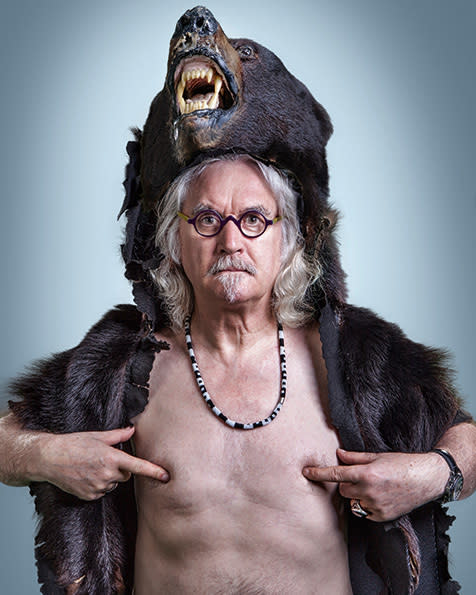 <b>BILLY CONNOLLY:</b> “Billy said ‘I have an idea for you,’ and when Billy Connolly says he’s going to lie naked on a bear skin rug for you, you just say yes. Later I remembered that all of my staff is women and I just couldn’t do that to him. We ended up doing this shot instead. Of course, the nipples are all Billy.”