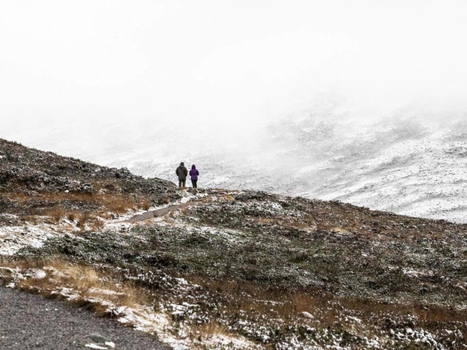 Early winter snow on the Cairngorms in Scotland (PA)