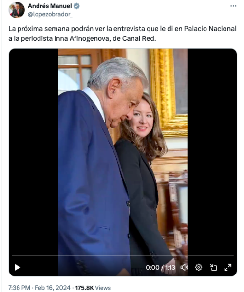 ¿Quiénes son Inna Afinogenova, la periodista que entrevistó a AMLO, y Pablo Iglesias, director de Canal Red?