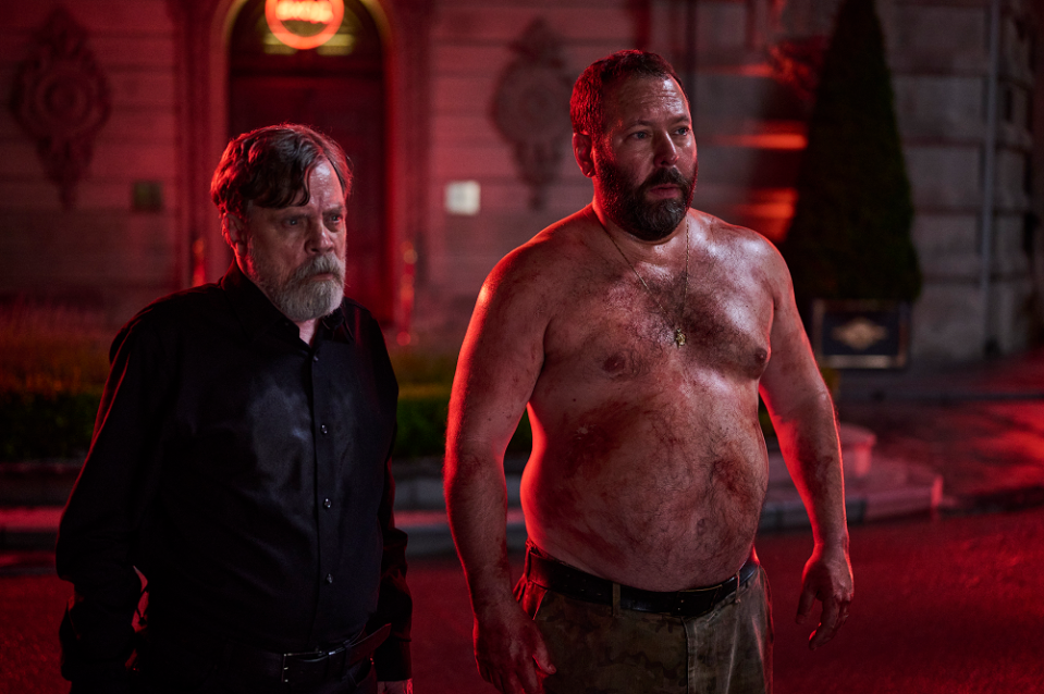 Mark Hamill with his screen son Bert Kreischer in "The Machine."