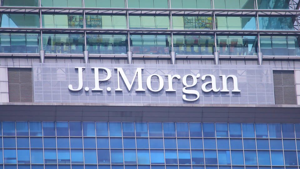 jp morgan logo on building