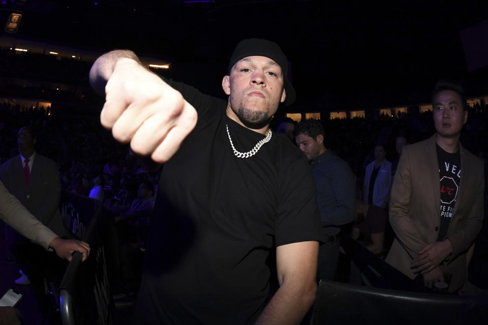 Nate Diaz attends the UFC 235 event at T-Mobile Arena on March 02, 2019 in Las Vegas, Nevada. (Photo by Jeff Bottari/Zuffa LLC/Zuffa LLC via Getty Images)