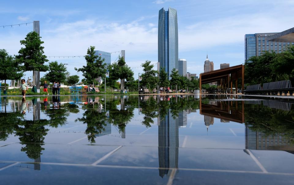 Splash pads at Scissortail Park in downtown Oklahoma City opened  for the season Saturday, May 13, 2023.