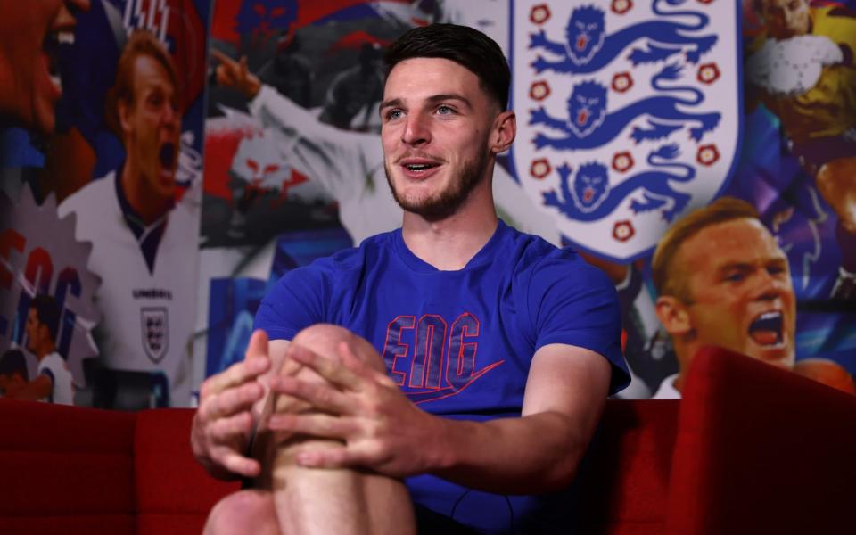 Declan Rice in the Diary Room at St George's Park - GETTY IMAGES
