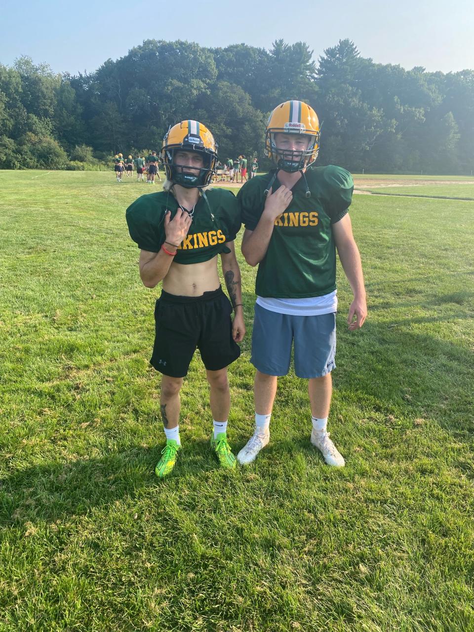 South Shore Tech's football captains Todd Egan (left) and Cliff Munroe (right)