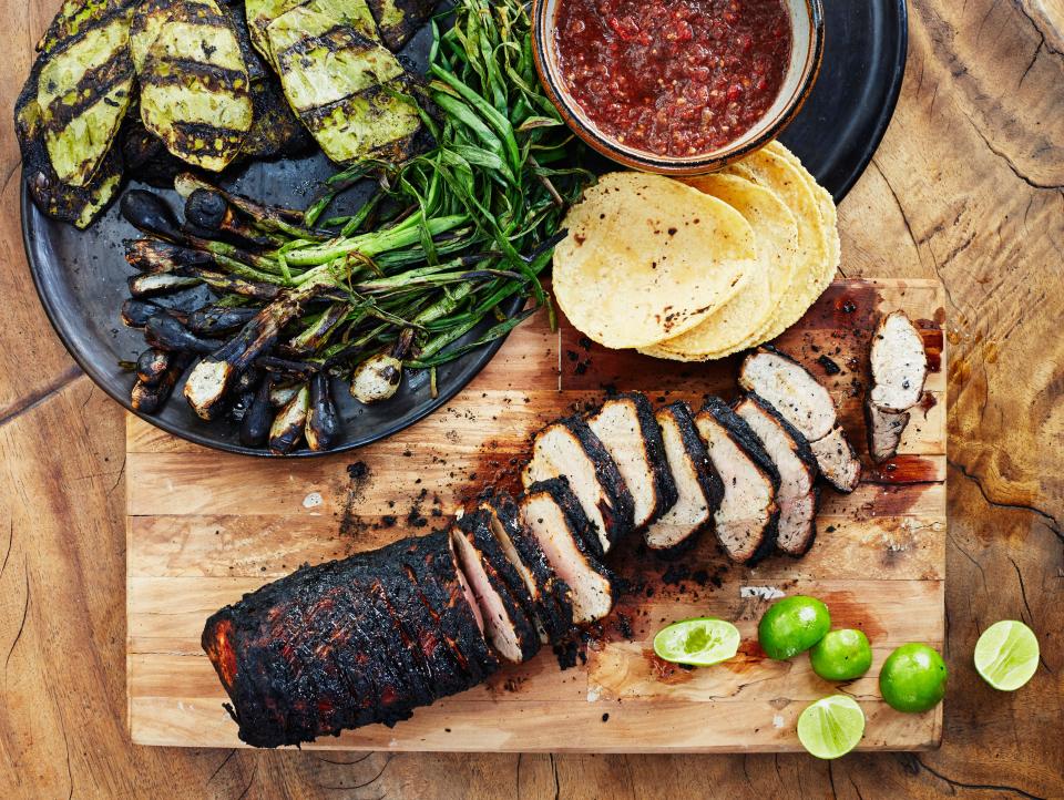 Grilled Pork Tenderloin in Charred-Chile Adobo