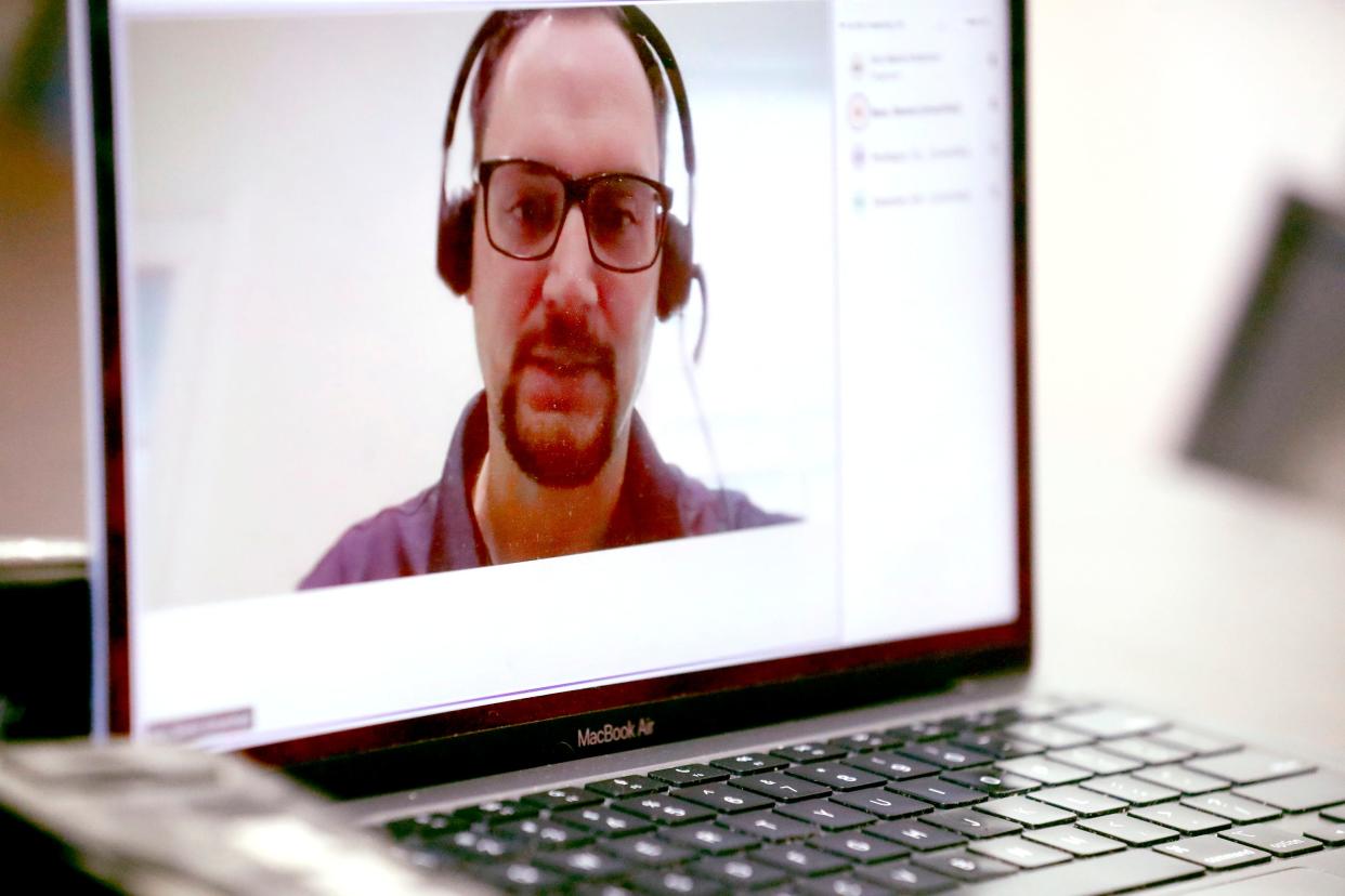 Steven Boor, the interim chief operating officer for BP's Archaea Energy, speaks during a computer call about the partnership with Republic Services Middle Point Landfill concerning the Renewable Natural Gas operation being built at the landfill in north Rutherford County on Wednesday, May 1, 2024.