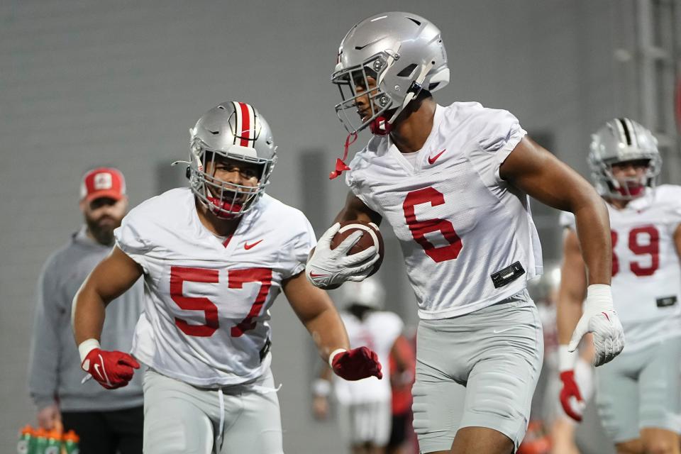 Ohio State's Sonny Styles (6) has converted to linebacker from his previous spot at safety.