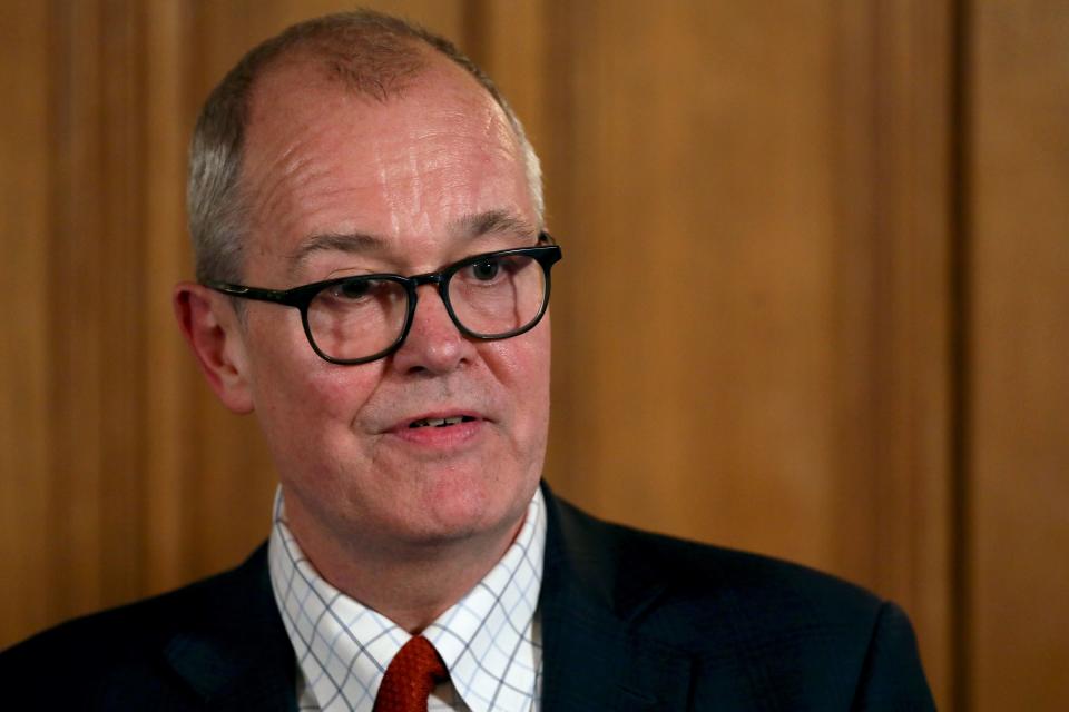 Government Chief Scientific Adviser, Sir Patrick Vallance attends a news conference addressing the government's response to the novel coronavirus COVID-19 outbreak, at 10 Downing Street in London on March 12, 2020. - Britain on Thursday said up to 10,000 people in the UK could be infected with the novel coronavirus COVID-19, as it announced new measures to slow the spread of the pandemic. (Photo by SIMON DAWSON / POOL / AFP) (Photo by SIMON DAWSON/POOL/AFP via Getty Images)