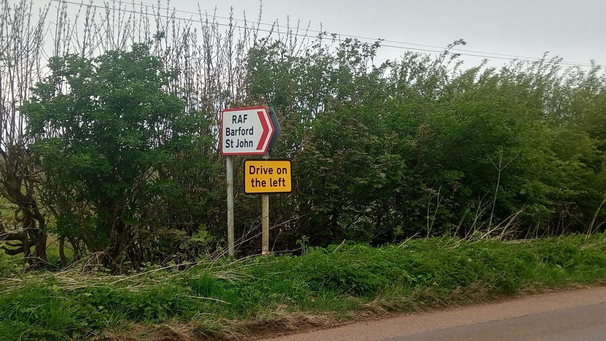 Signs outside RAF Barford St John