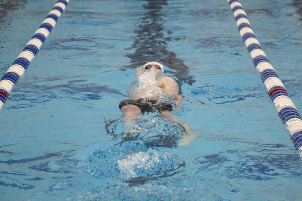 Henry Clay’s Nick Johnson defended his 100-yard backstroke title at the Region 8 Championships at Stivers Aquatic Center in Barbourville on Saturday. Jared Peck/jpeck@herald-leader.com