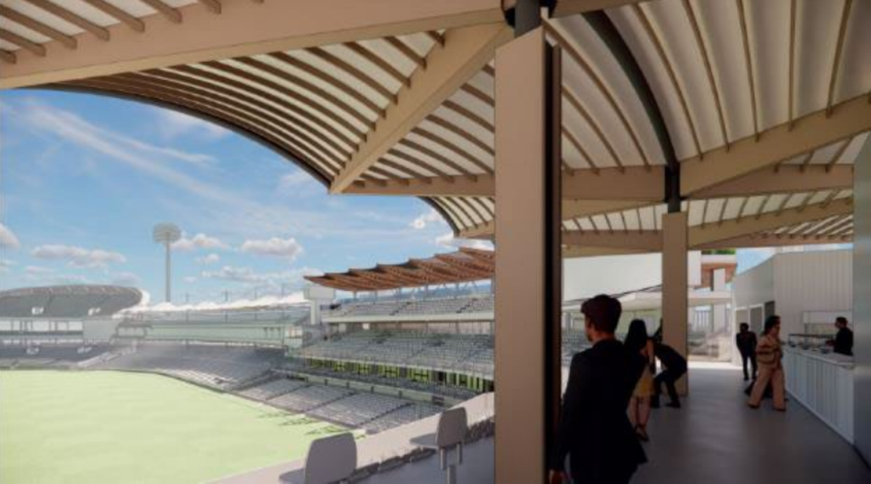 A drawing of the view across the ground from a new rooftop bar (Westminster City Council)