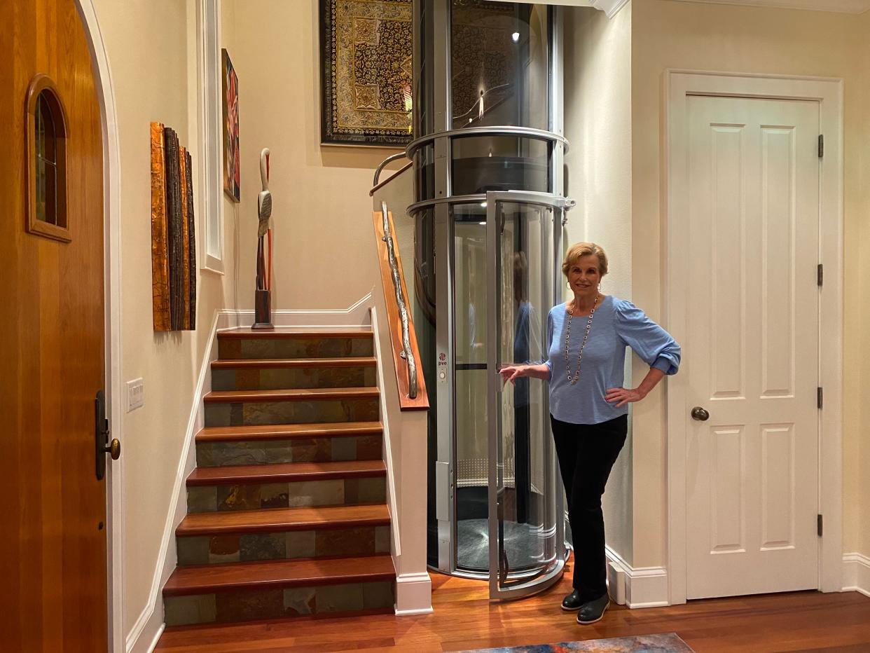 Today’s shaftless elevators offer a sleek artistic alternative to larger traditional elevators that require more machinery. “I’ve just greatly extended the number of years I can live in my house,” Ann McGee said of her new pneumatic vacuum elevator.