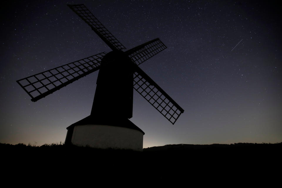 The Pitstone Windmill during the Lyrid meteor shower, in Pitstone, Buckinghamshire.