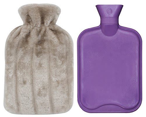 Premium Classic Rubber Hot Water Bottle and Faux Fur Cover