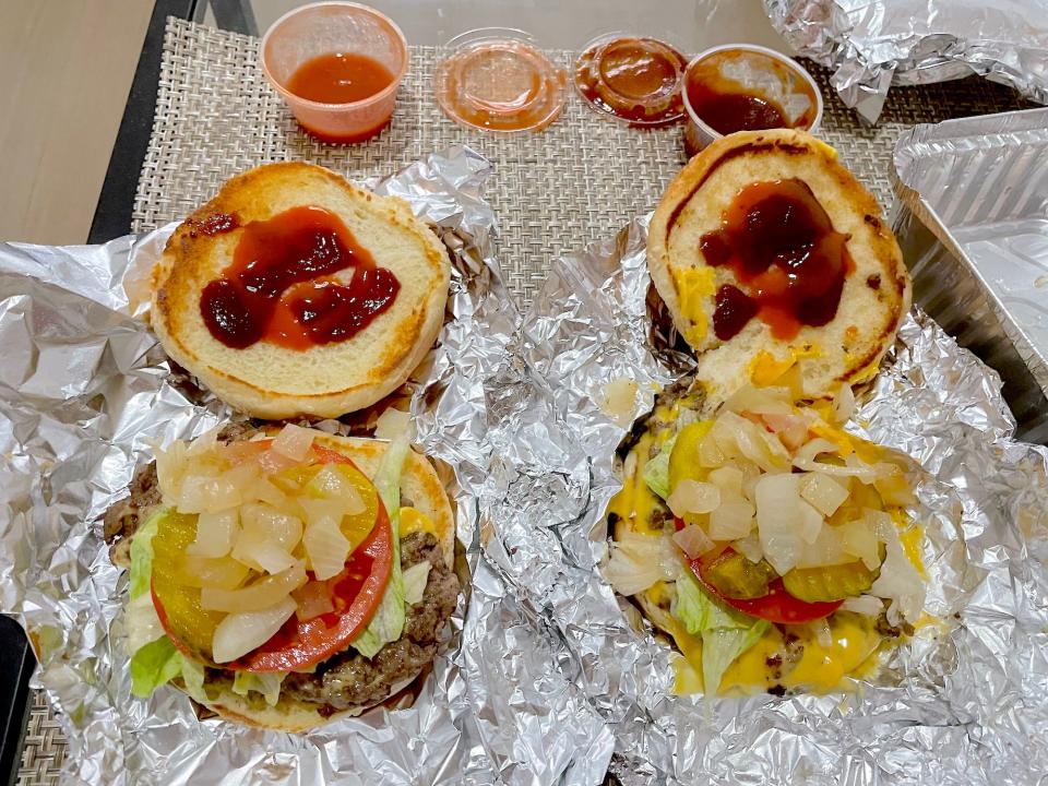 dressed burgers five guys