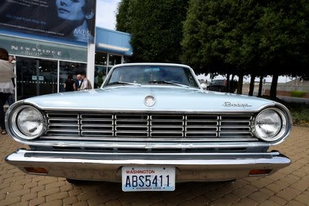 Kurt Cobain's last car is parked outside at the opening of 'Growing Up Kurt' exhibition featuring personal items of Nirvana frontman Kurt Cobain at the museum of Style Icons in Newbridge, Ireland, July 17, 2018. REUTERS/Clodagh Kilcoyne