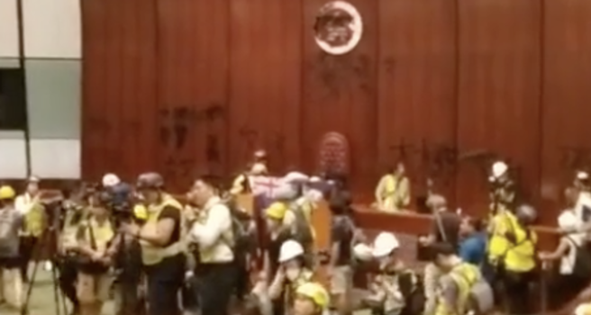 Protesters Occupy Hong Kong Legislative Building Chamber, Covering ...