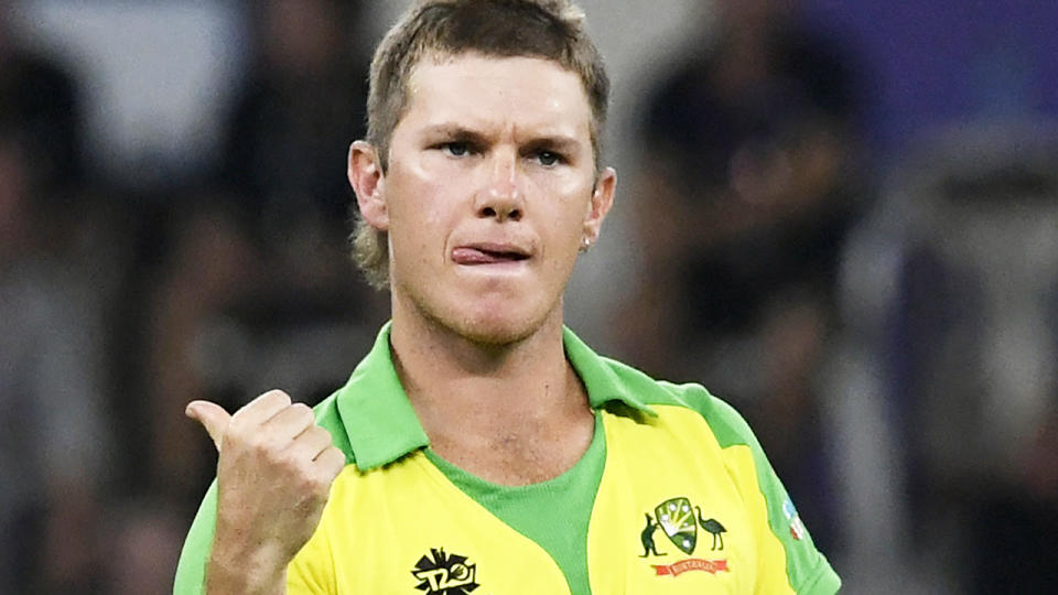 Adam Zampa, pictured here in action for Australia in the T20 World Cup final.