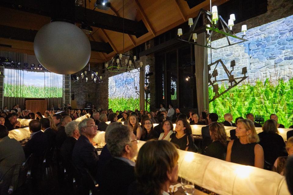 The event took place in one of the property's historic barns.