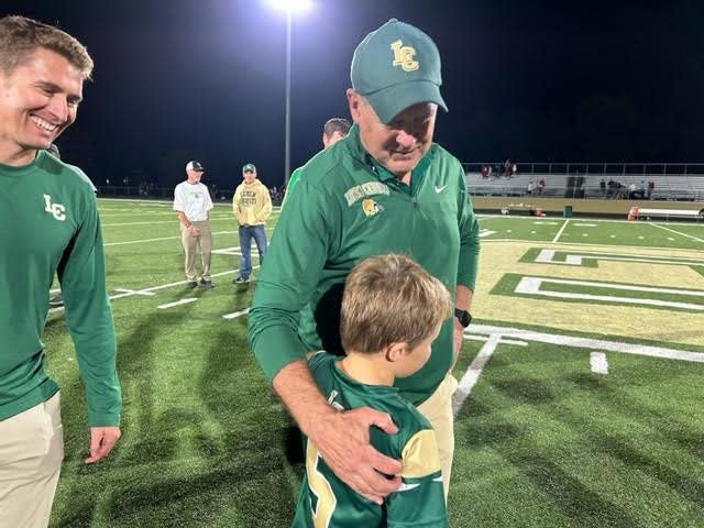 Jackson Lumen Christi head football coach Herb Brogan picked up the 400th win of his storied career with a 35-7 victory over Dearborn Divine Child on Sept. 22, 2023 at Jackson Lumen Christi High School.