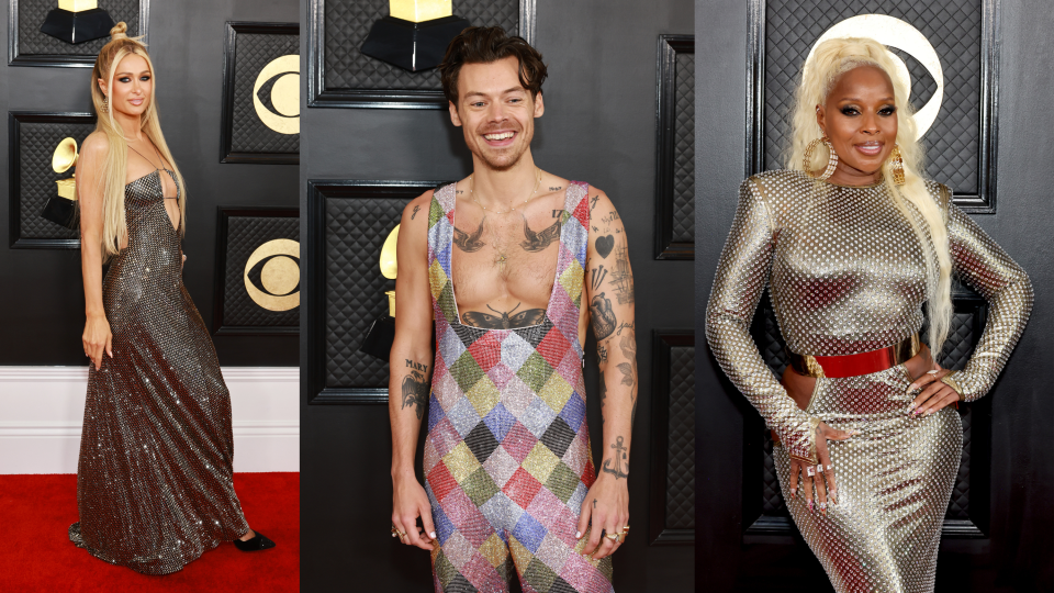 Paris Hilton, Harry Styles, and Mary J. Blige brought serious sparkle to the Grammys red carpet.