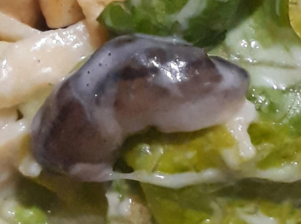 A slug in a salad bowl.