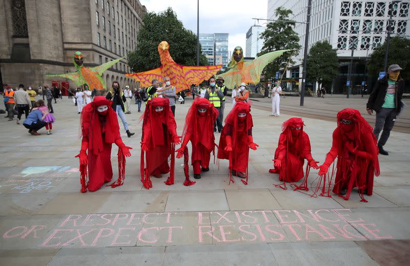 Extinction Rebellion climate activists protest in Manchester