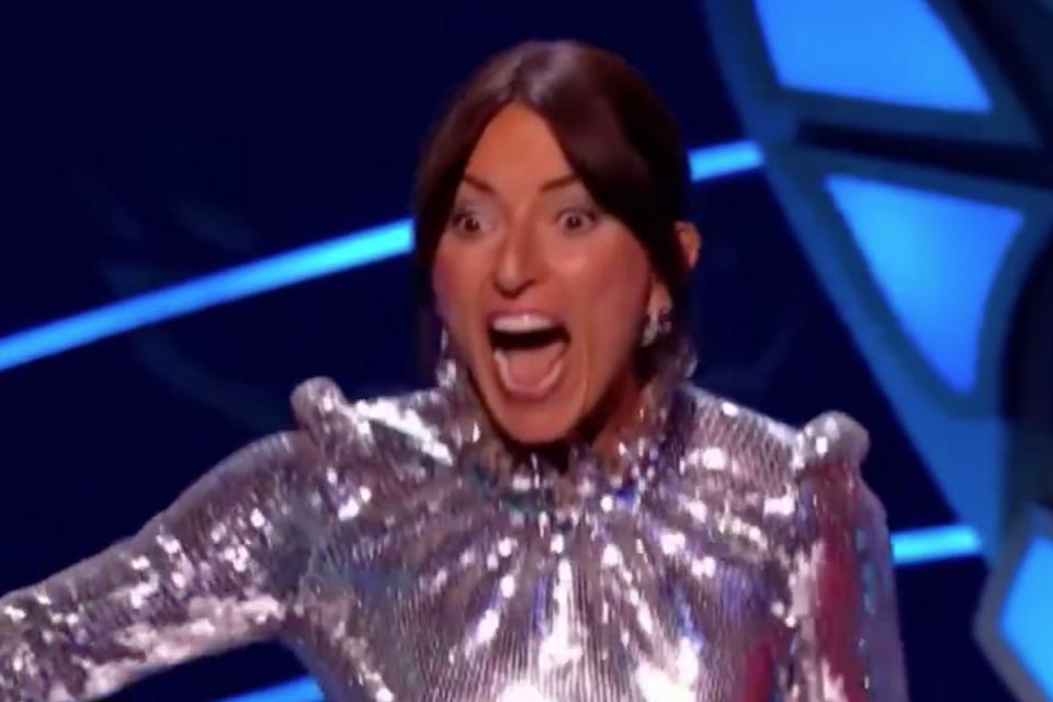 Davina McCall screams as her friend Nicky Campbell is unveiled on ‘The Masked Singer’ (ITV)