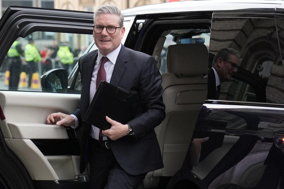 Keir Starmer arriving for the interview (via REUTERS)