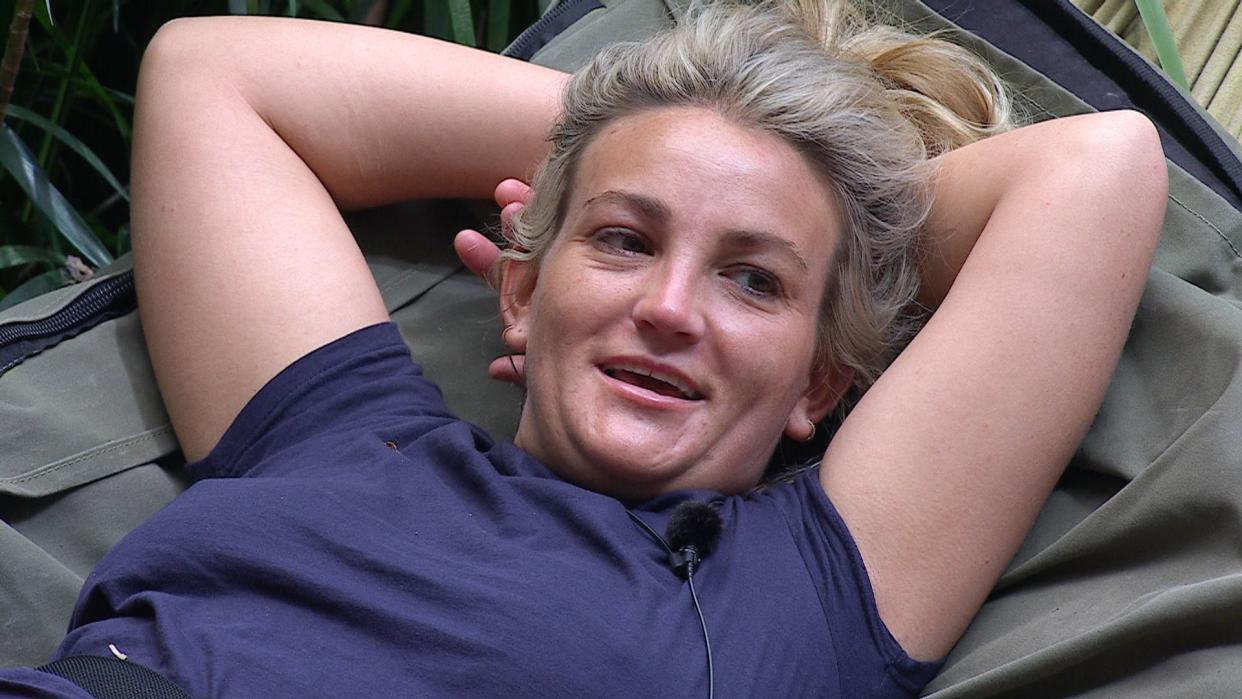 Jamie Lynn Spears in the camp on I'm A Celebrity... Get Me Out Of Here! (ITV/Shutterstock)