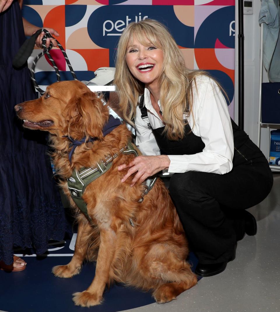 new york, new york may 23 christie brinkley attends pet life unlimited furever young senior dog adoption event in nyc at animal haven on may 23, 2023 in new york city photo by cassidy sparrowgetty images for pet life unlimited