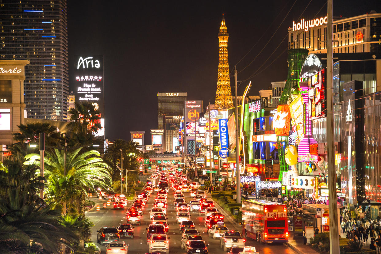 USA, Nevada, Las Vegas at night - Credit: Getty Images/Westend61