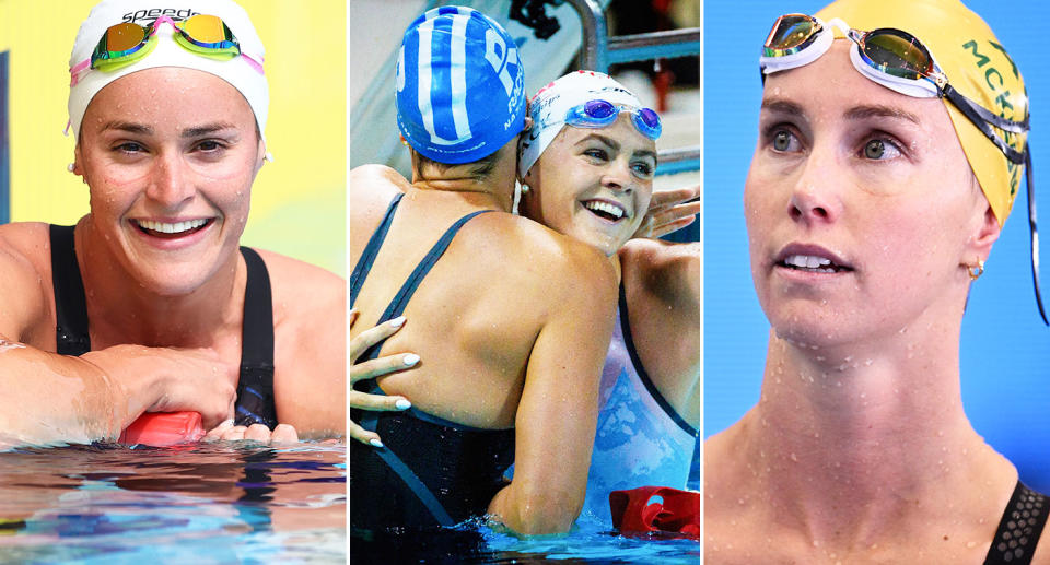 Kaylee McKeown broke another national Australian swimming record as Shayna Jack beat Emma McKeon in the women's 50m freestyle final. Pic: Getty