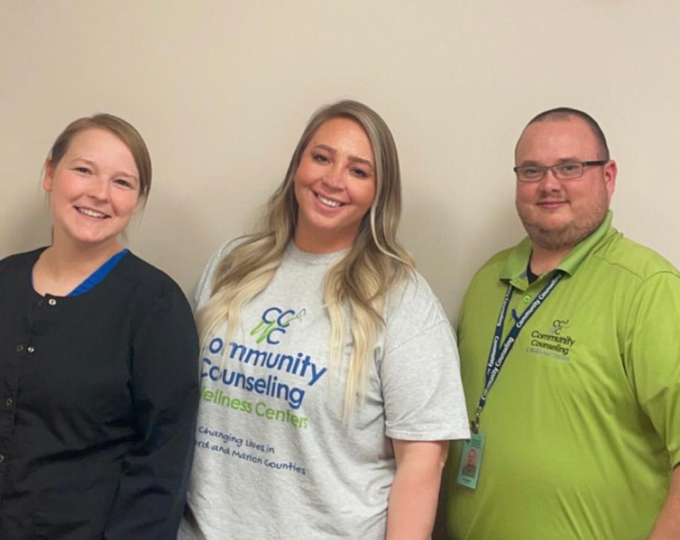 (From left to right) Amanda McGary, Lexi Jeffire and Dustin McMillin serve Crawford County residents with psychosis. The office is located at 2458 Stetzer Road, Bucyrus.