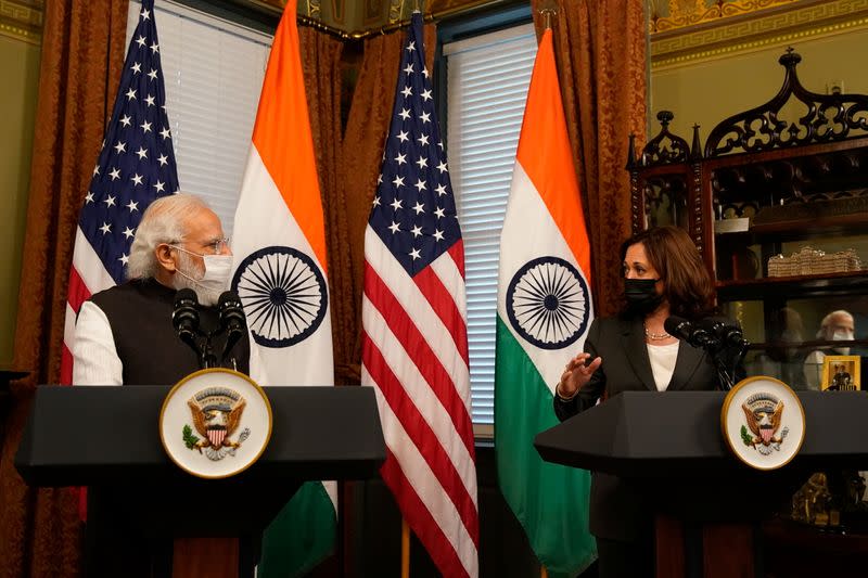 U.S. VP Harris meets with Indian PM Modi at White House