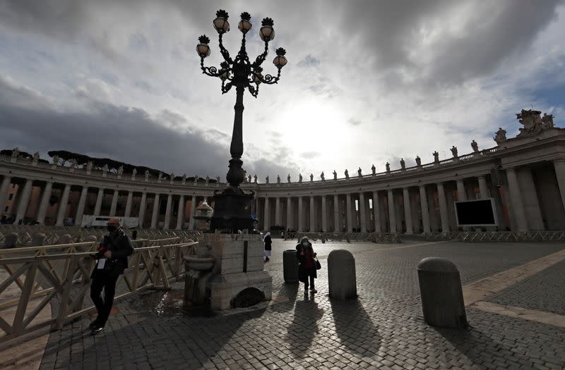 View of St. Peter's Square on Christmas Day at the Vatican