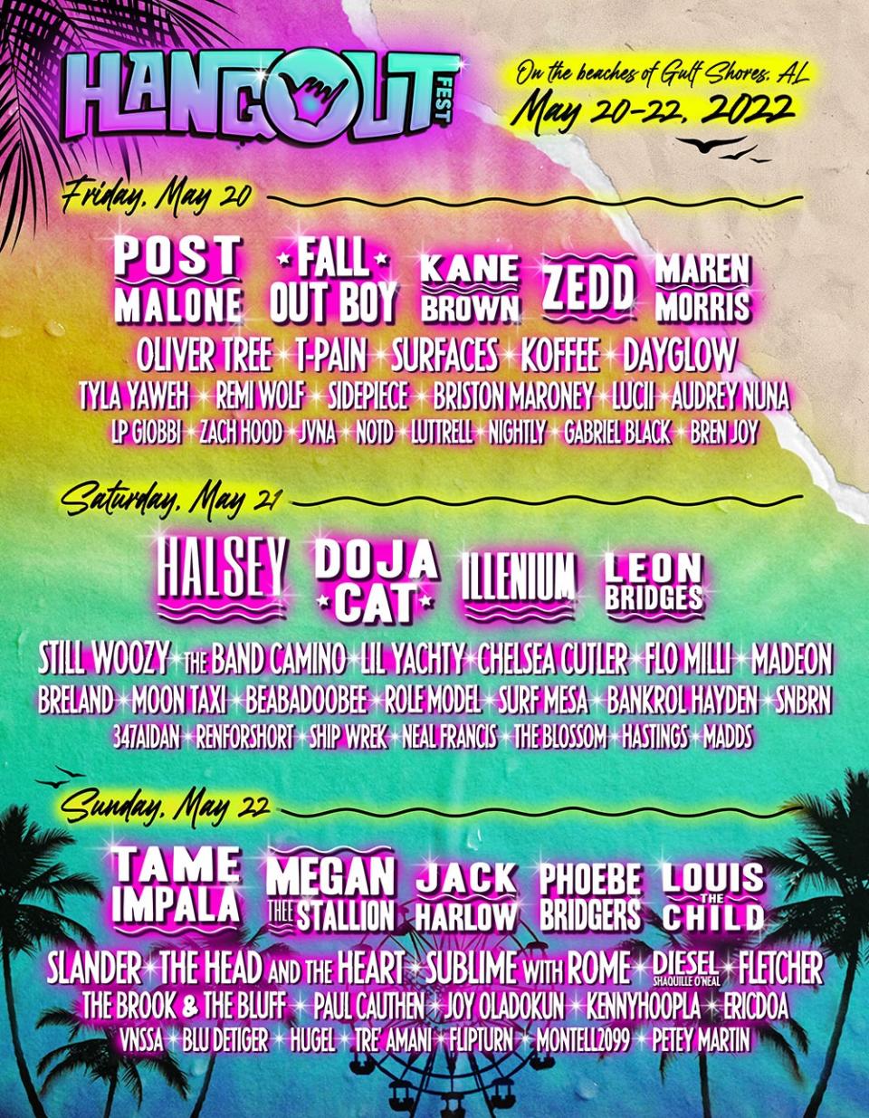 Hangout Festival 2022 Flyer 