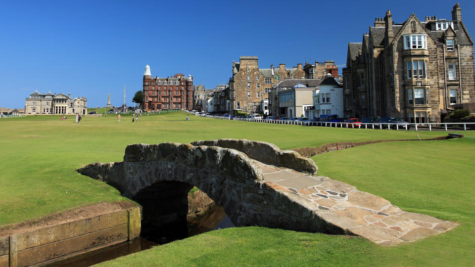 The Swilcan Bridge on the 18th hole of the Old Course at St Andrews